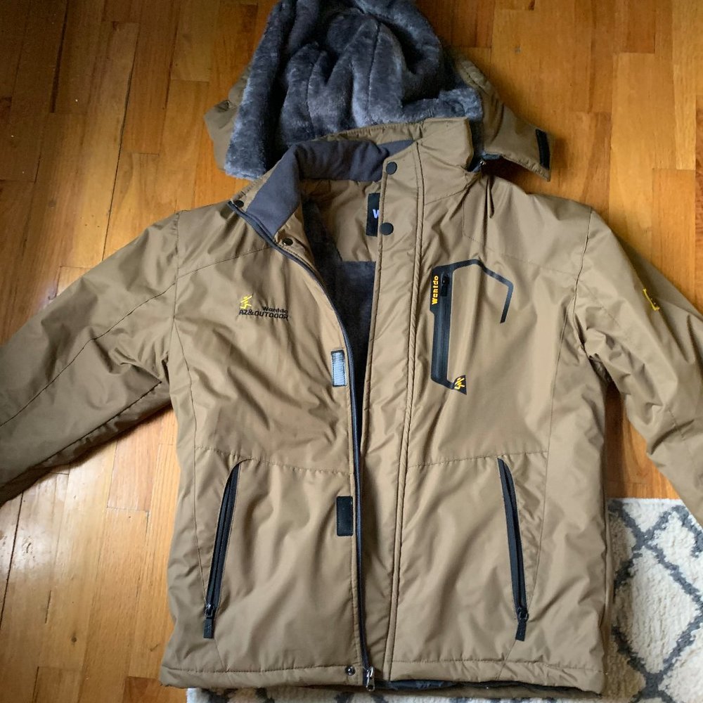 Men's Waterproof Ski Jacket Fleece Winter Coat Win